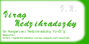 virag medzihradszky business card